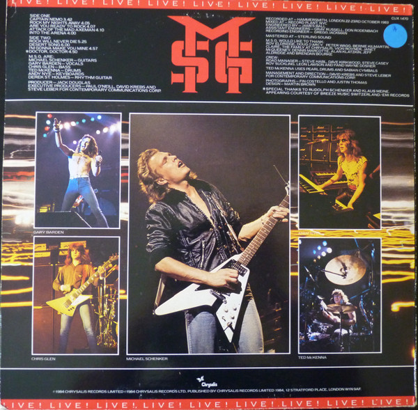 The Michael Schenker Group - Rock Will Never Die | Chrysalis (CUX 1470) - 2