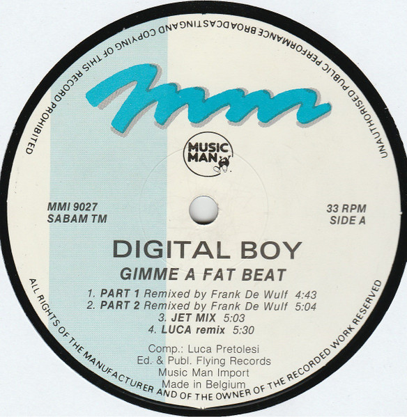 Digital Boy - Gimme A Fat Beat (Remix) / Kokko | Music Man Records (MMI 9027) - 3