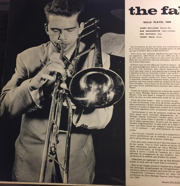 Gerry Mulligan Quartet - The Fabulous Gerry Mulligan Quartet - Salle Playel ,1954 | Cetra (DPU 32) - 4