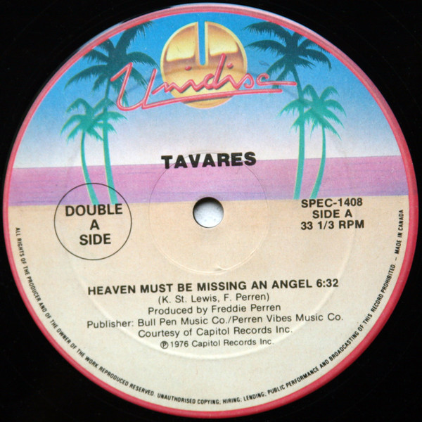 Tavares / Dan Hartman - Heaven Must Be Missing An Angel / I Can Dream About You | Unidisc (SPEC-1408) - main