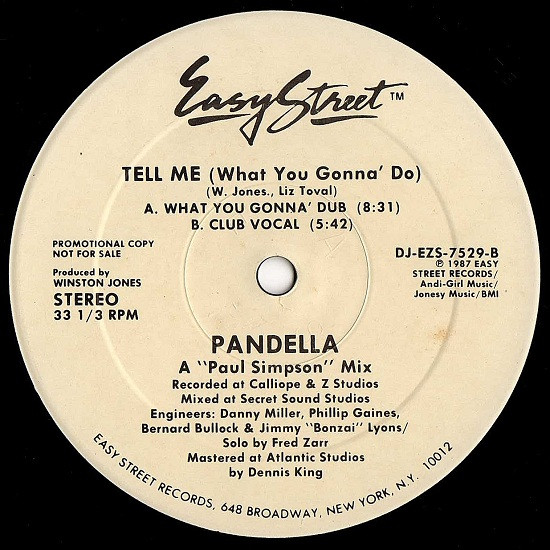 Pandella - Tell Me (What You Gonna' Do) | Easy Street Records (DJ-EZS-7529) - 2