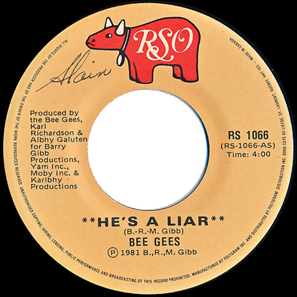 Bee Gees - He's A Liar | RSO (RS 1066) - main
