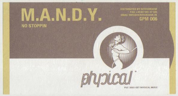 M.A.N.D.Y. - No Stoppin | Get Physical Music (GPM 006) - main