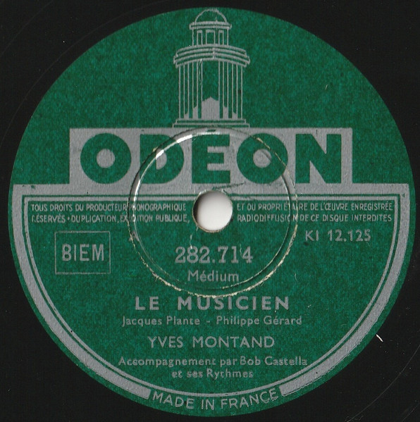 Yves Montand - Le Musicien / Toi, Tu N'Ressembles A Personne | Odeon (282.714)
