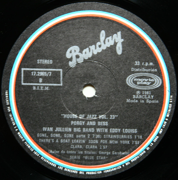 Ivan Jullien Big Band With Eddy Louiss - Porgy And Bess | Barclay (17.2965/7) - 4
