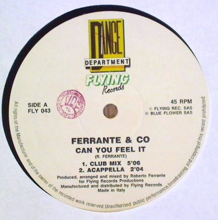 Ferrante & Co. - Can You Feel It | Flying Records (FLY 043) - 3