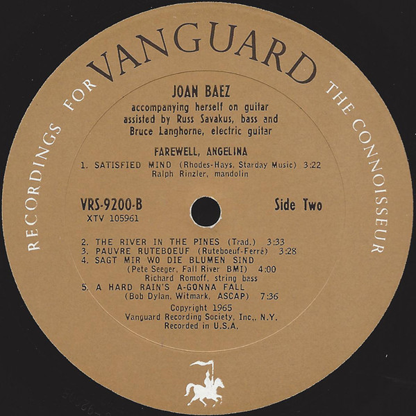 Joan Baez - Farewell, Angelina | Vanguard (VRS-9200) - 4