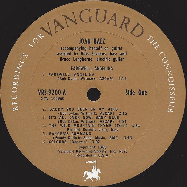 Joan Baez - Farewell, Angelina | Vanguard (VRS-9200) - 3