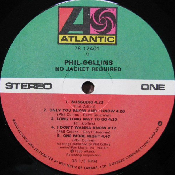 Phil Collins - No Jacket Required | Atlantic (78 12401) - 3