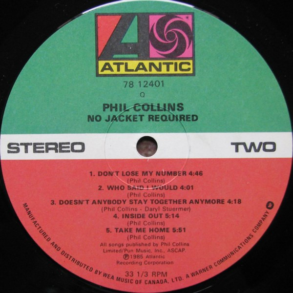 Phil Collins - No Jacket Required | Atlantic (78 12401) - 4
