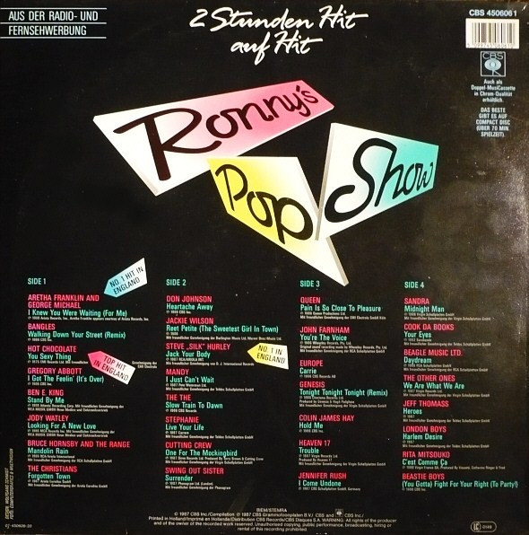 Various - Ronny's Pop Show 9 | CBS (450606 1) - 2
