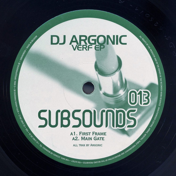 Argonic - Verf EP | Subsounds (013)