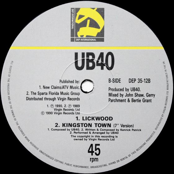 UB40 - Kingston Town | DEP International (DEP 35-12) - 3 UB40 - Kingston Town | DEP International (DEP 35-12) - 3