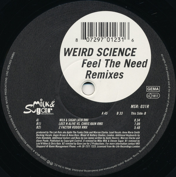 Weird Science - Feel The Need (Remixes) | Milk & Sugar Recordings (MSR 031R)