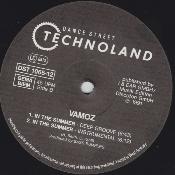 Vamoz - In The Summer | Dance Street (DST 1065-12) - 4