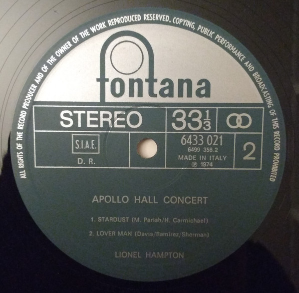 Lionel Hampton - Apollo Hall Concert | Fontana (6433 021) - 4
