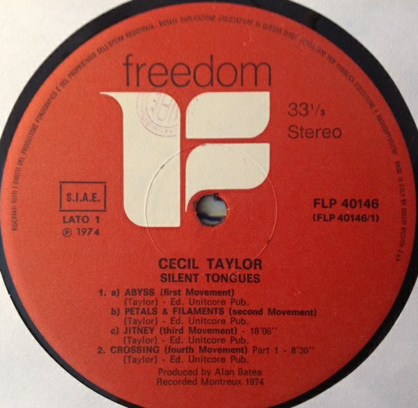 Cecil Taylor - Silent Tongues | Freedom (FLP 40146) - 3