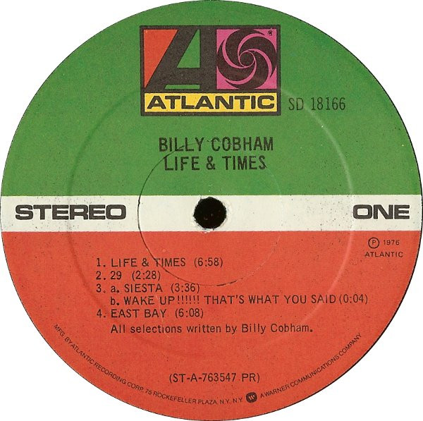Billy Cobham - Life & Times | Atlantic (SD 18166) - 3 Billy Cobham - Life & Times | Atlantic (SD 18166) - 3
