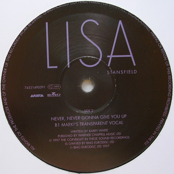 Lisa Stansfield - Never, Never Gonna Give You Up | Arista (74321490391) - 4