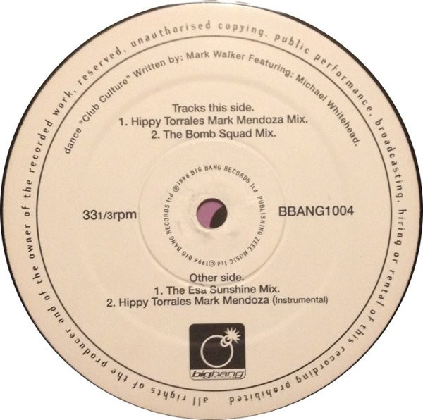 Club Culture - Dance | Bigbang Records (BBANG 1004) - 3