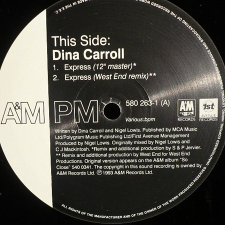 Dina Carroll - Express | A&M PM (580 263-1) - 3