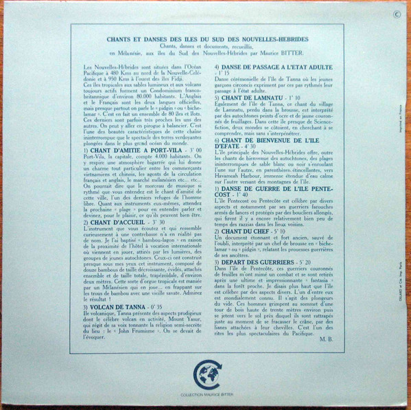 Unknown Artist - Chants Et Danses Des Iles Du Sud Des Nouvelles-Hébrides | Riviera (521.195)