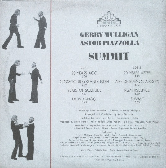 Gerry Mulligan / Astor Piazzolla - Summit | Erre T.V. (RTV 25046) - 4 Gerry Mulligan / Astor Piazzolla - Summit | Erre T.V. (RTV 25046) - 4