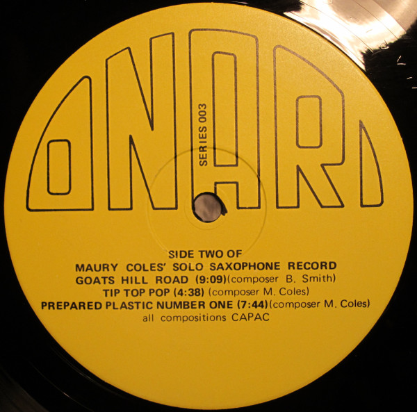 Maury Coles - Maury Coles' Solo Saxophone Record | Onari (003) - 4