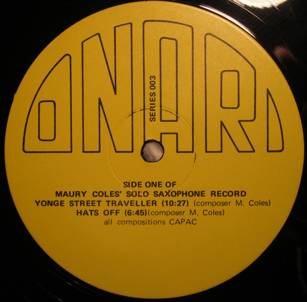 Maury Coles - Maury Coles' Solo Saxophone Record | Onari (003) - 3