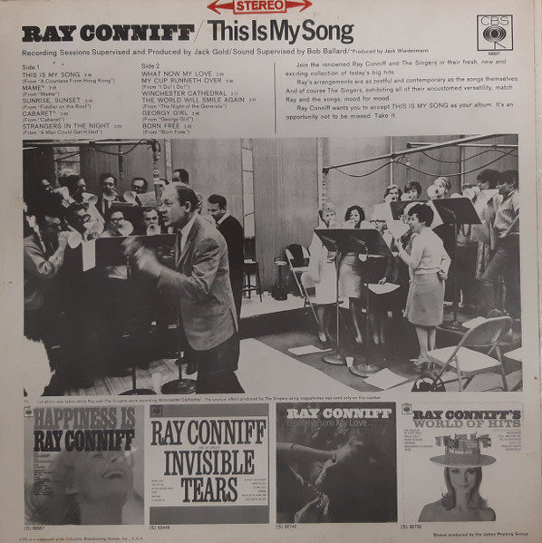 Ray Conniff And The Singers - This Is My Song (And Other Great Hits) | CBS (63037) - 2