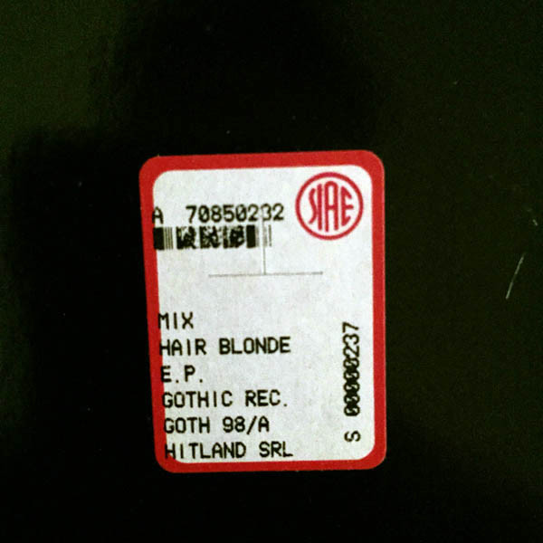 Bibo G. & Skizzo - Hair Blonde E.P. | Gothic Records Limited (GOTH 98/A) - 2