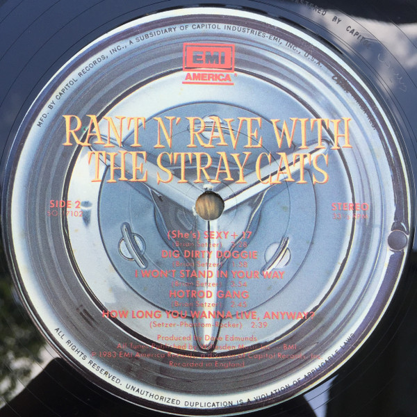 Stray Cats - Rant N' Rave With The Stray Cats | EMI America (SO-17102) - 3