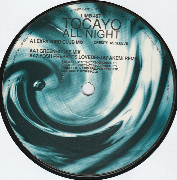 Tocayo - All Night | Limbo Records (LIMB 48T) - 3