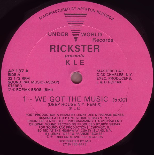Rickster Presents KLE - We Got The Music | Underworld Records (AP 137)
