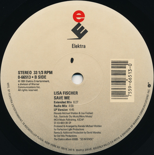Lisa Fischer - Save Me | Elektra (0-66513) - 4 Lisa Fischer - Save Me | Elektra (0-66513) - 4