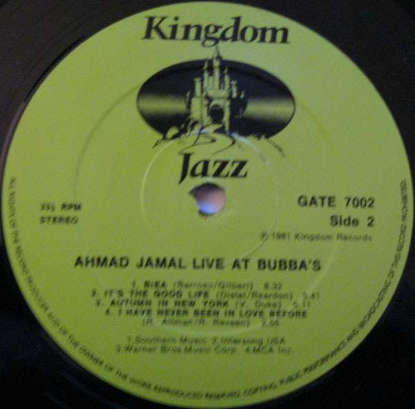 Ahmad Jamal - Live At Bubba's | Kingdom Jazz (GATE 7002) - 4 Ahmad Jamal - Live At Bubba's | Kingdom Jazz (GATE 7002) - 4