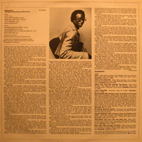 Miles Davis - Basic Miles - The Classic Performances Of Miles Davis | Columbia (PC 32025) - 2 Miles Davis - Basic Miles - The Classic Performances Of Miles Davis | Columbia (PC 32025) - 2