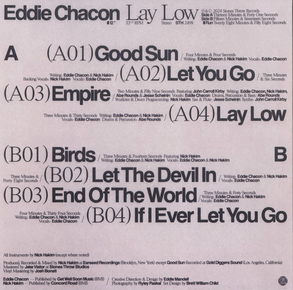 Eddie Chacon - Lay Low | Stones Throw Records (STH2498) - 2 Eddie Chacon - Lay Low | Stones Throw Records (STH2498) - 2