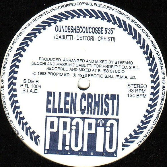 Ellen Crhisti - Oundeshecoucosse | Propio Records (P.R. 1009) - 2