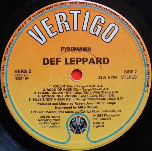 Def Leppard - Pyromania | Vertigo (VERS 2) - 4
