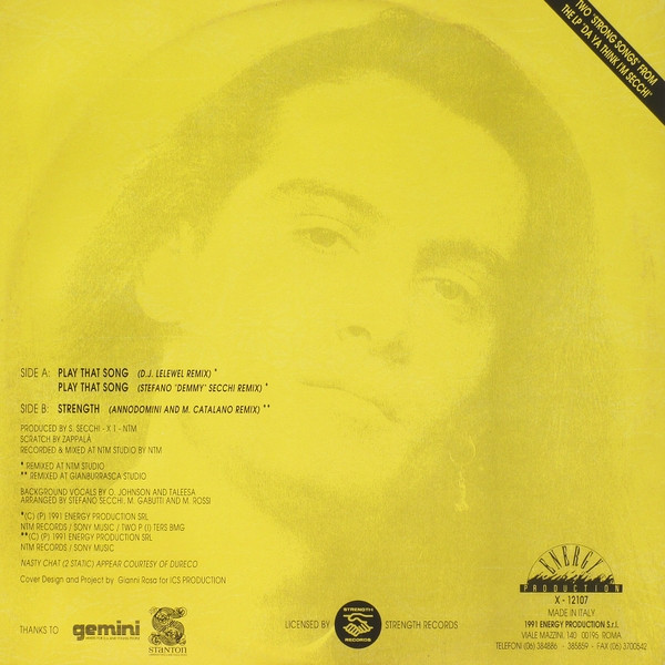 Stefano Secchi Featuring Nasty Chat - Play That Song | X-Energy Records (X-12107) - 2 Stefano Secchi Featuring Nasty Chat - Play That Song | X-Energy Records (X-12107) - 2