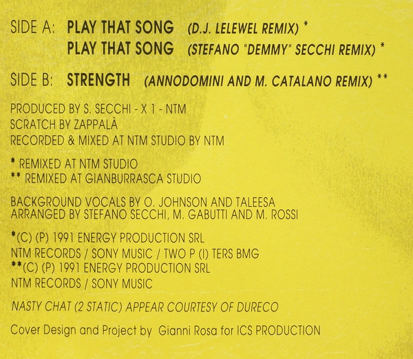 Stefano Secchi Featuring Nasty Chat - Play That Song | X-Energy Records (X-12107) - 3 Stefano Secchi Featuring Nasty Chat - Play That Song | X-Energy Records (X-12107) - 3