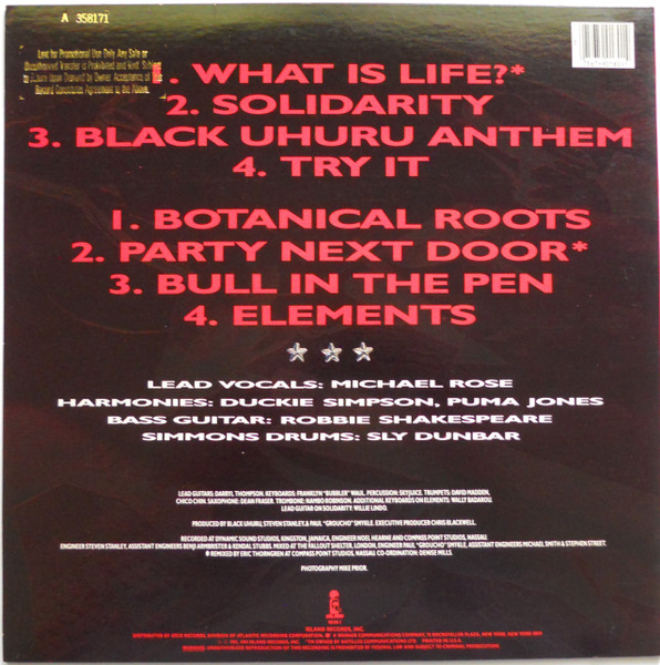 Black Uhuru - Anthem | Island Records (90180-1) - 2 Black Uhuru - Anthem | Island Records (90180-1) - 2