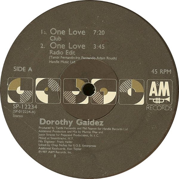 Dorothy Galdez - One Love | A&M Records (SP-12234) - main