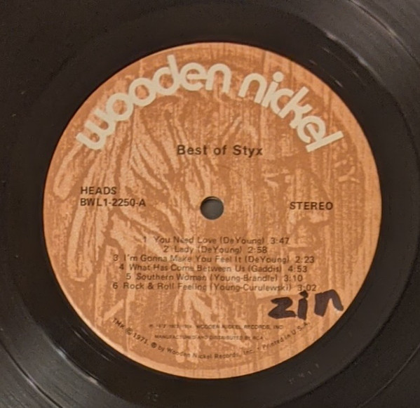 Styx - Best Of Styx | Wooden Nickel Records (BWL1-2250) - 3 Styx - Best Of Styx | Wooden Nickel Records (BWL1-2250) - 3