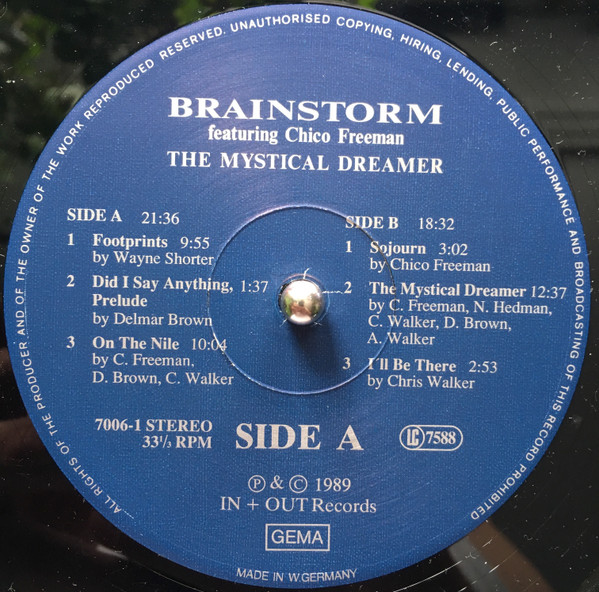 Brainstorm Featuring Chico Freeman - The Mystical Dreamer | In+Out Records (7006-1) - 3