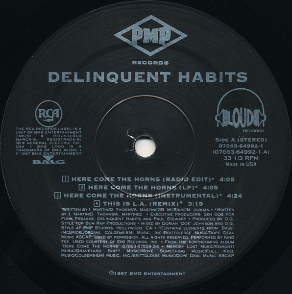 Delinquent Habits - Here Come The Horns | PMP Records (07863-64992-1) - 4