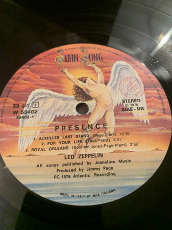 Led Zeppelin - Presence | Swan Song (W59402) - 4