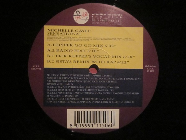 Michelle Gayle - Sensational | Nitelite The Club Records (NLC 9704) - 3 Michelle Gayle - Sensational | Nitelite The Club Records (NLC 9704) - 3