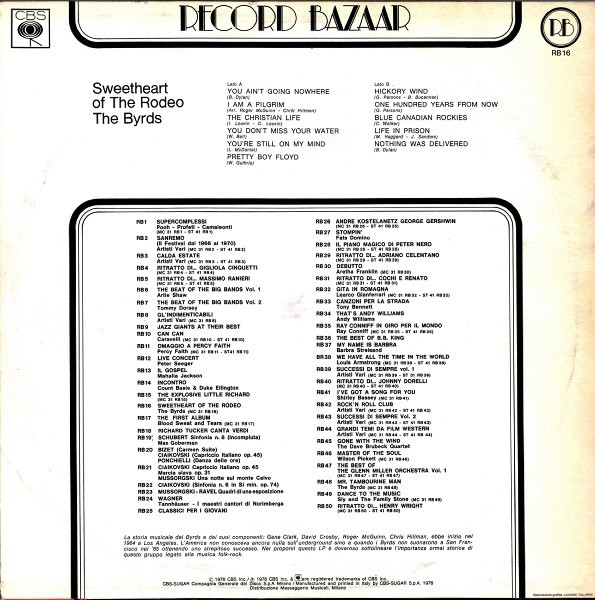 The Byrds - Sweetheart Of The Rodeo | Record Bazaar (RB 16) - 2